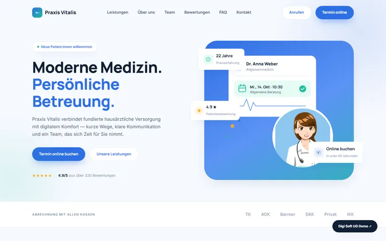 Praxis Vitalis – Medical Practice Website